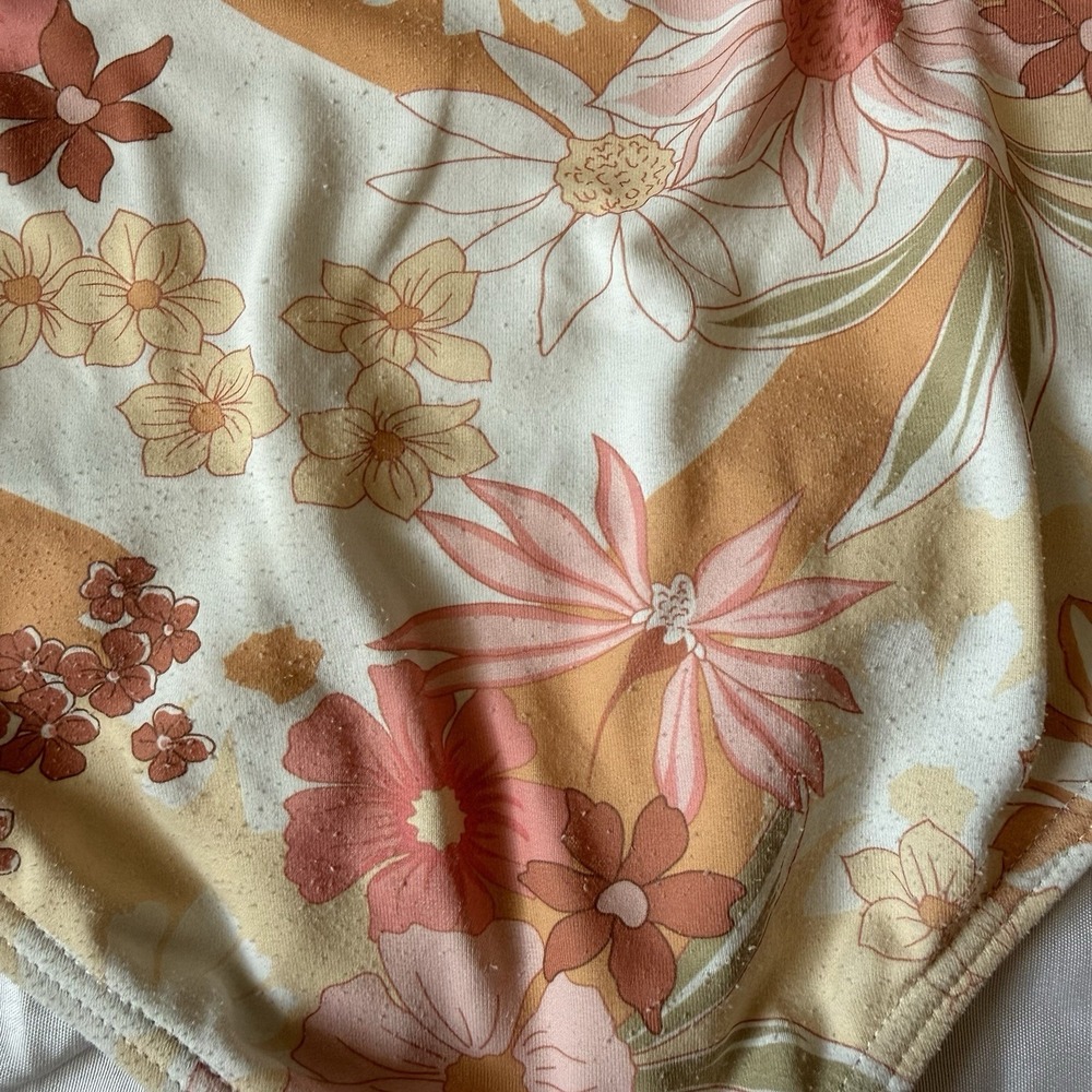 Billabong Floral Halter One Piece Swimsuit Small Retro Boho Swim - Picture 5 of 7